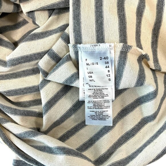 Saint James Vaujany Heart Patch Long Sleeve T Shirt Womens US 8 Striped Cotton - Picture 6 of 11